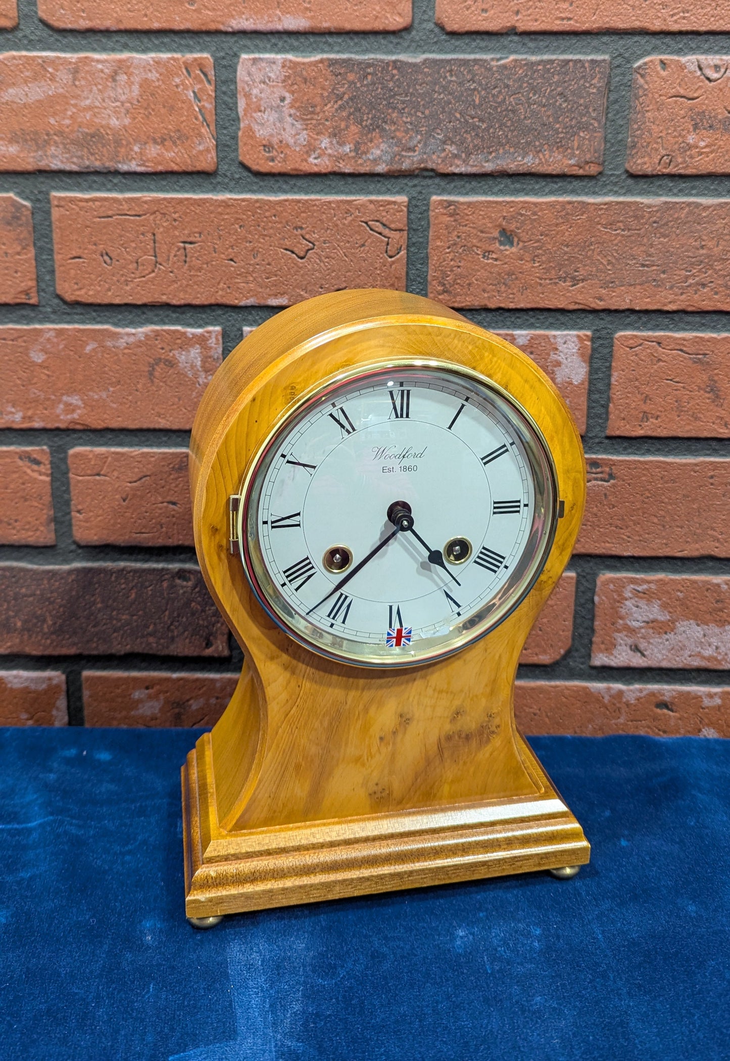 Woodford solid timber balloon Mantle Clock | 8-Day Mechanical Strike