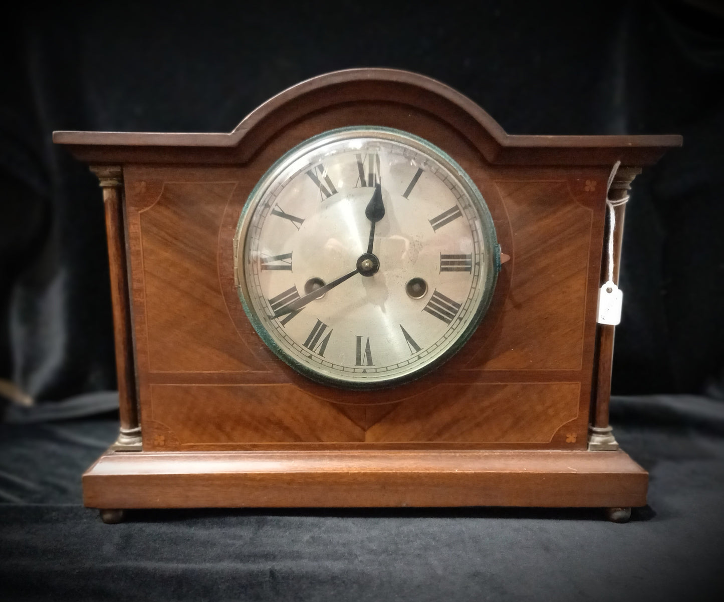 Antique Mahogany Mantle Clock – 8-Day Mechanical Strike Movement