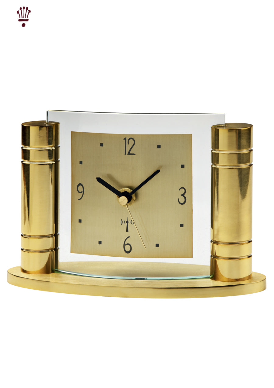 Billib Gold/Glass Radio Controlled Mantle Clock