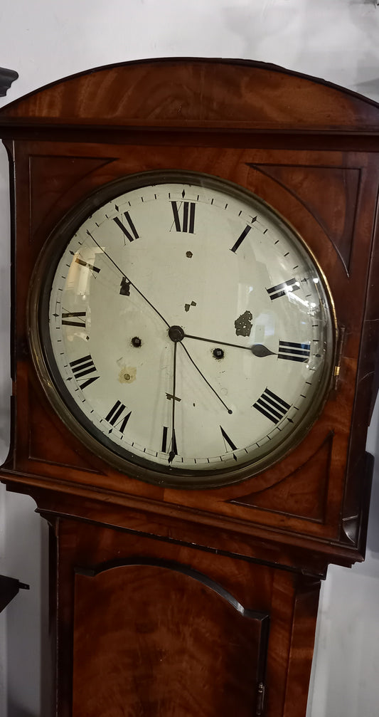 Rare 1870 Walnut Burr Grandfather Clock | 8-Day Centre Seconds Hand