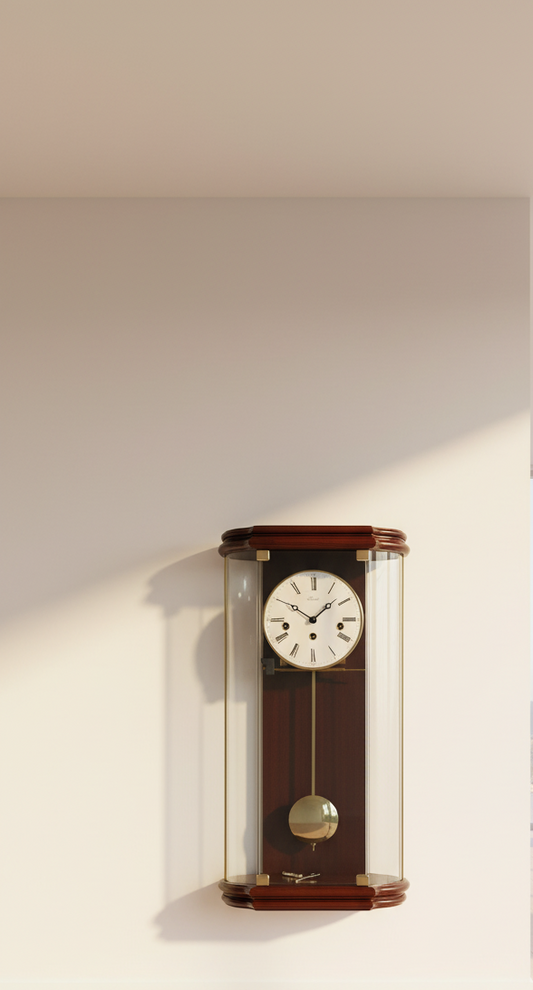 Hermle Mechanical Westminster Glass Wall Clock – 8-Day Chiming Movement