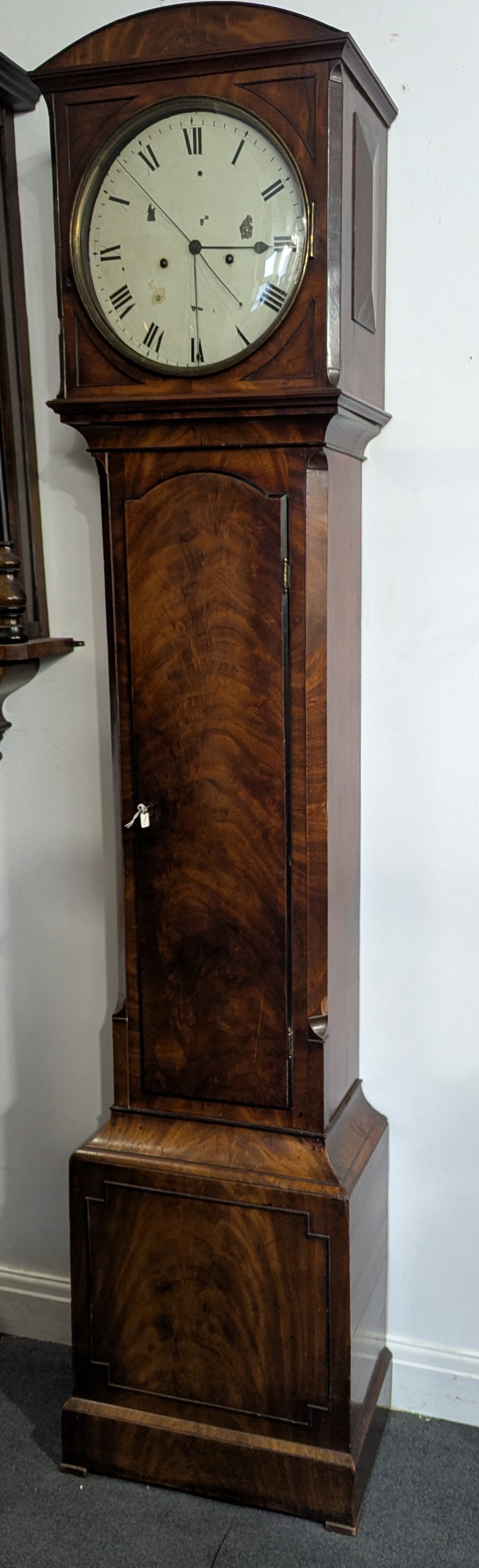 Rare 1870 Walnut Burr Grandfather Clock | 8-Day Centre Seconds Hand