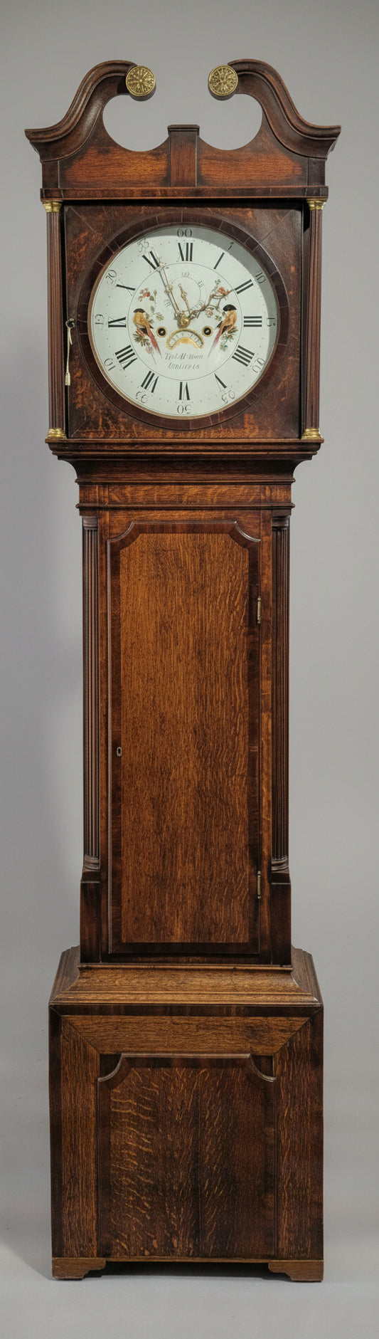 'Cheadle' Round Dial Oak/mahogany Grandfather Clock