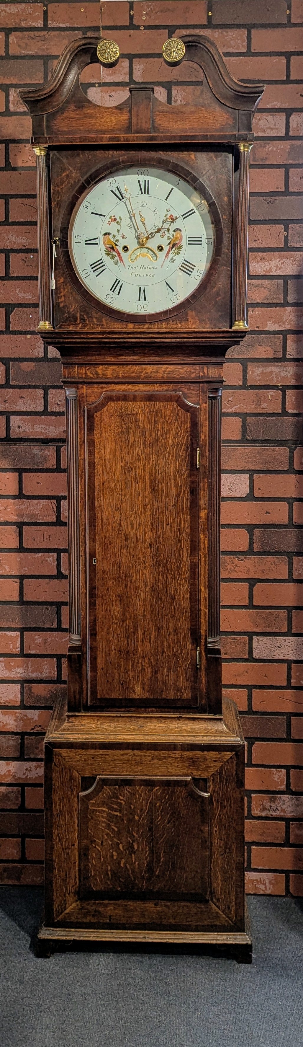 'Cheadle' Round Dial Oak/mahogany Grandfather Clock