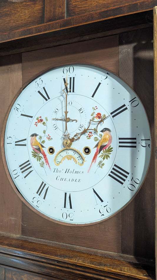 'Cheadle' Round Dial Oak/mahogany Grandfather Clock