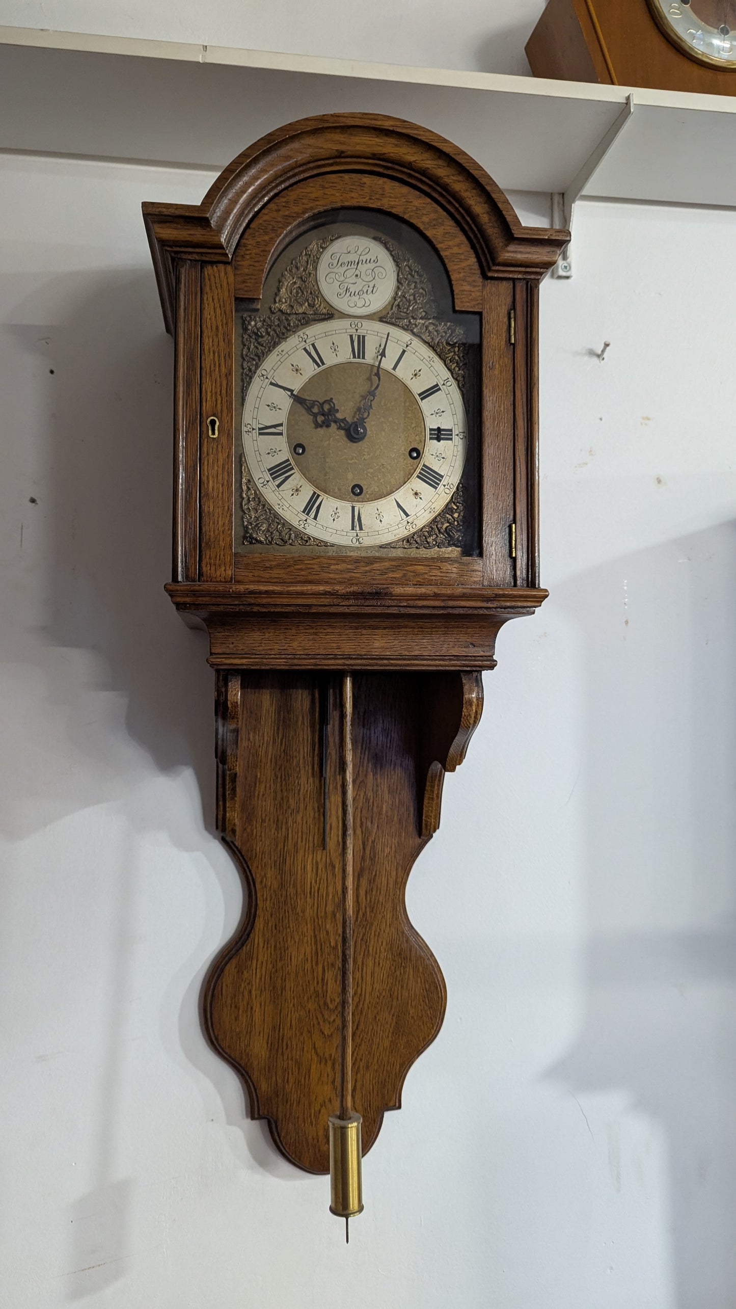 Solid Oak Half Grandfather Clock | 8-Day Westminster Chime