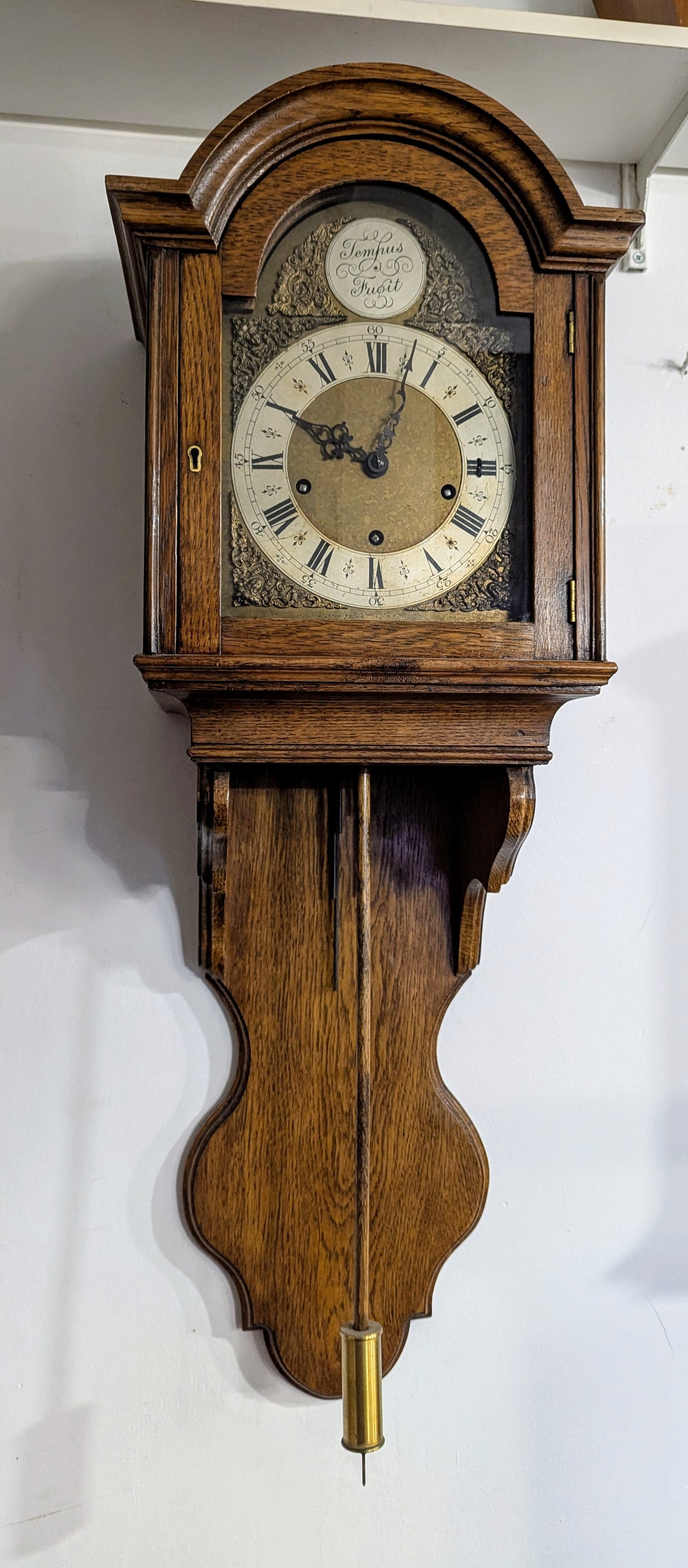 Solid Oak Half Grandfather Clock | 8-Day Westminster Chime