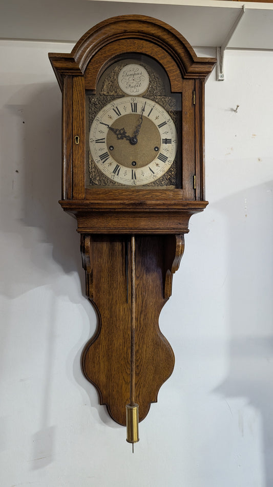Solid Oak Half Grandfather Clock | 8-Day Westminster Chime