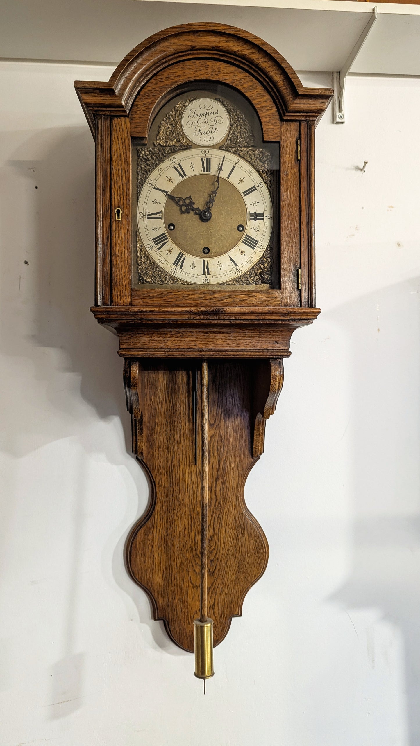 Solid Oak Half Grandfather Clock | 8-Day Westminster Chime