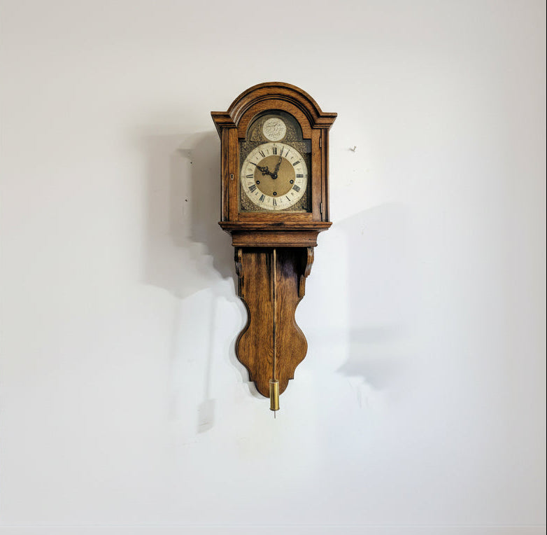 Solid Oak Half Grandfather Clock | 8-Day Westminster Chime
