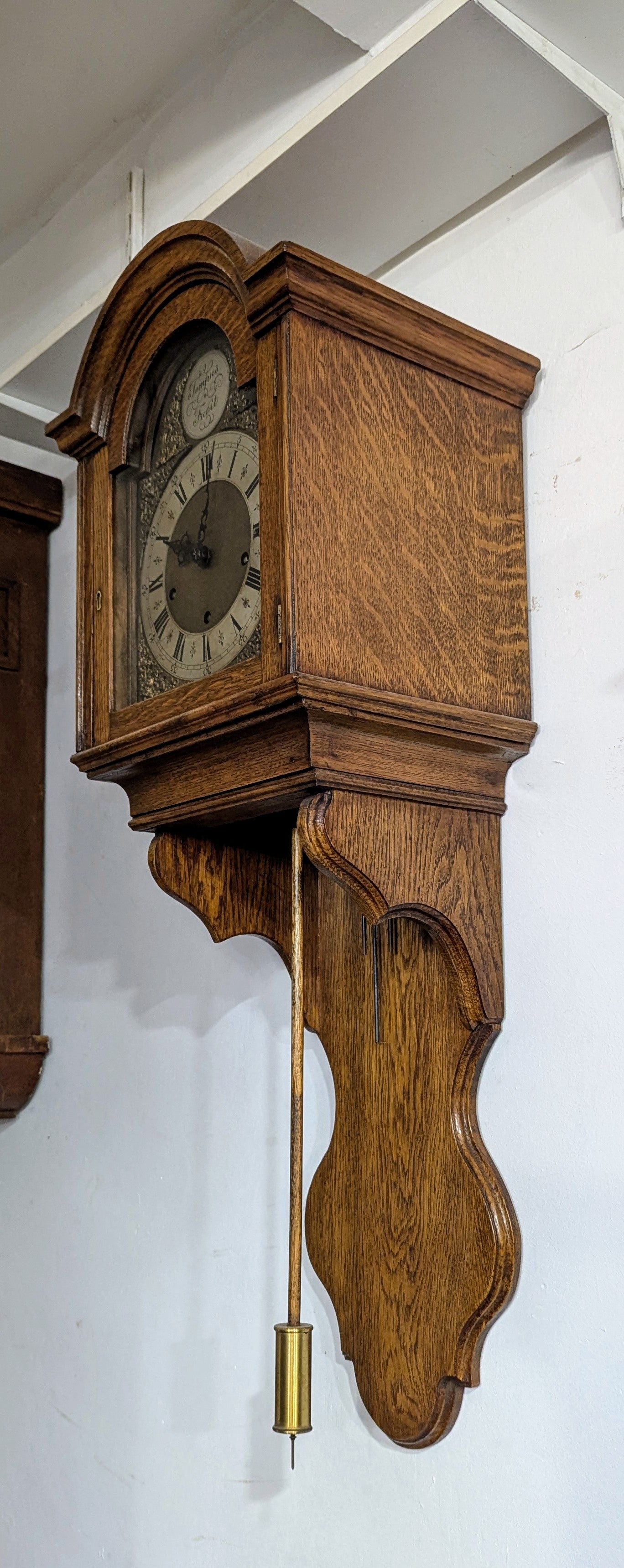 Solid Oak Half Grandfather Clock | 8-Day Westminster Chime