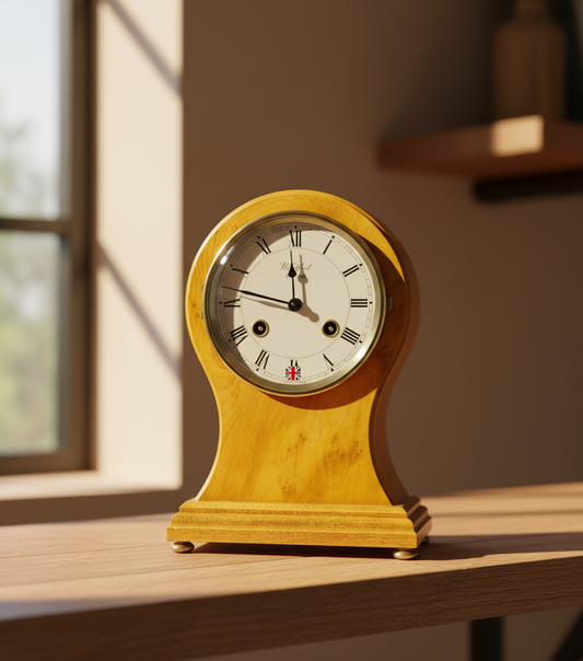 Woodford solid timber balloon Mantle Clock | 8-Day Mechanical Strike