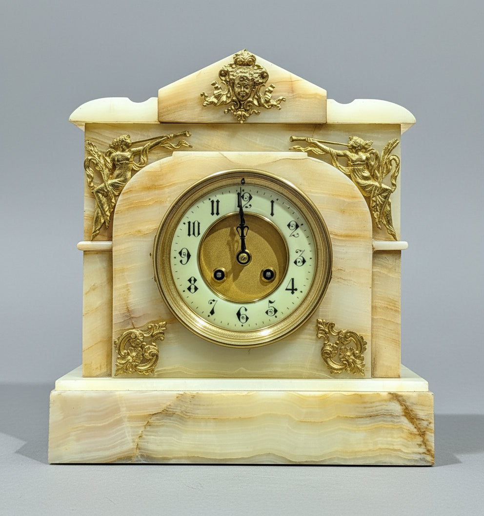 Antique French Marble Mantle Clock | 8-Day Striking Movement