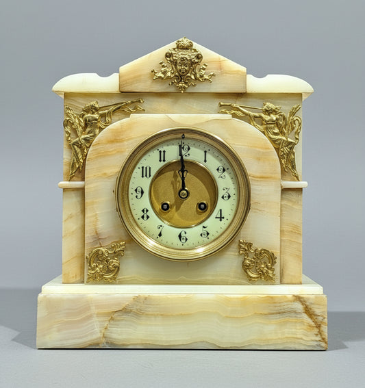 Antique French Marble Mantle Clock | 8-Day Striking Movement
