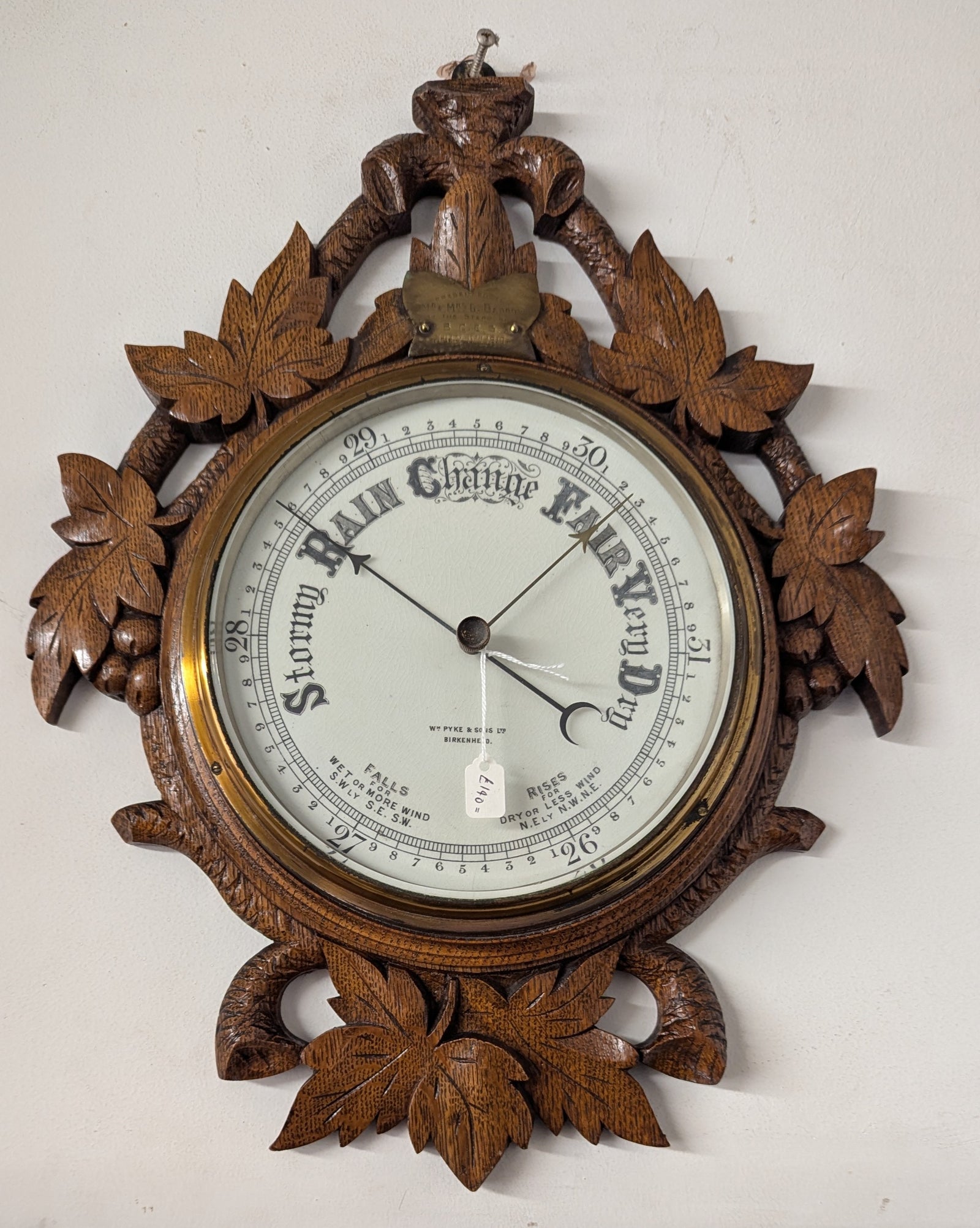 Oak Aneroid Barometer