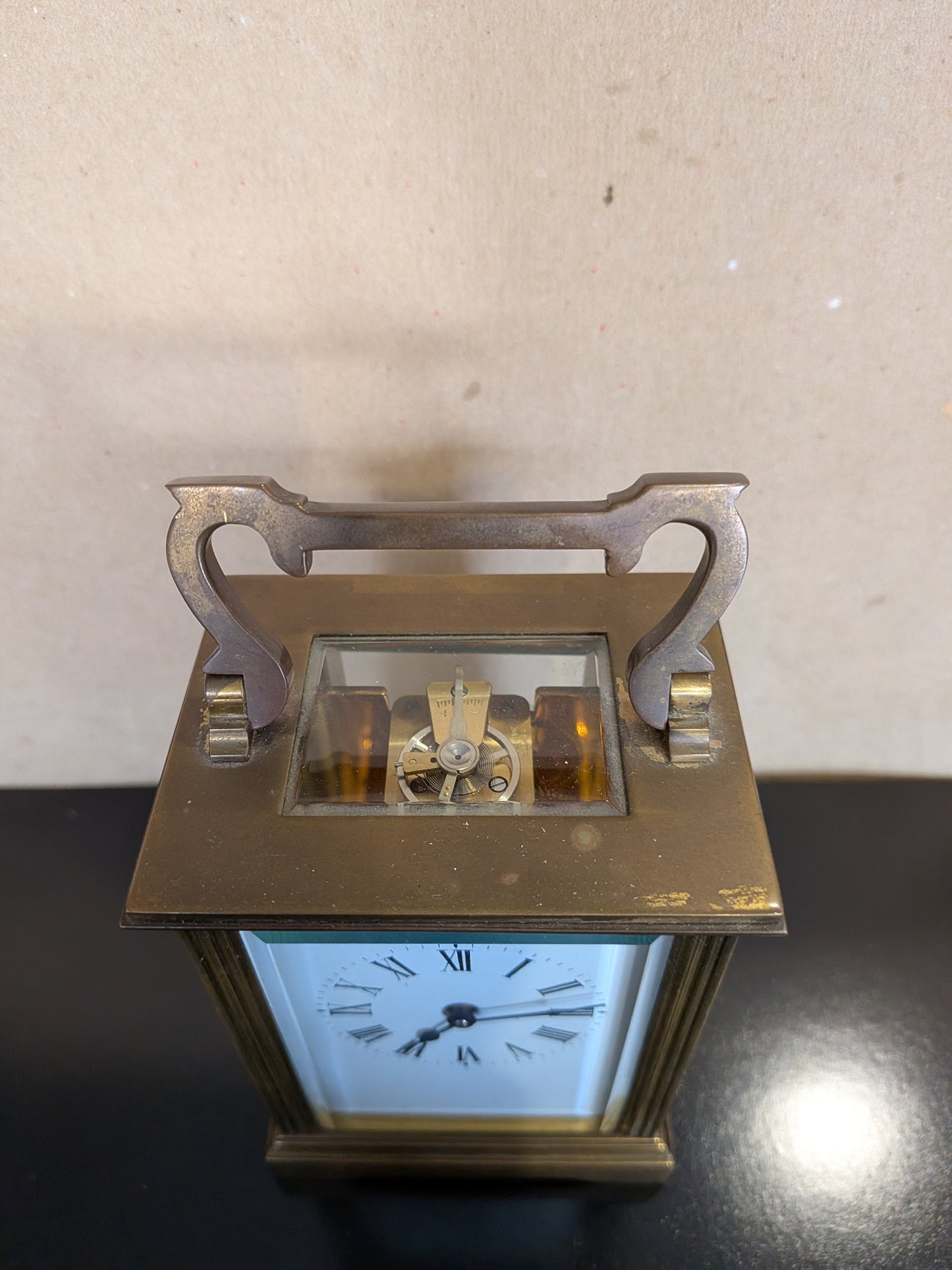Vintage 1970s Reconditioned Brass Carriage Clock (8-Day Timepiece)