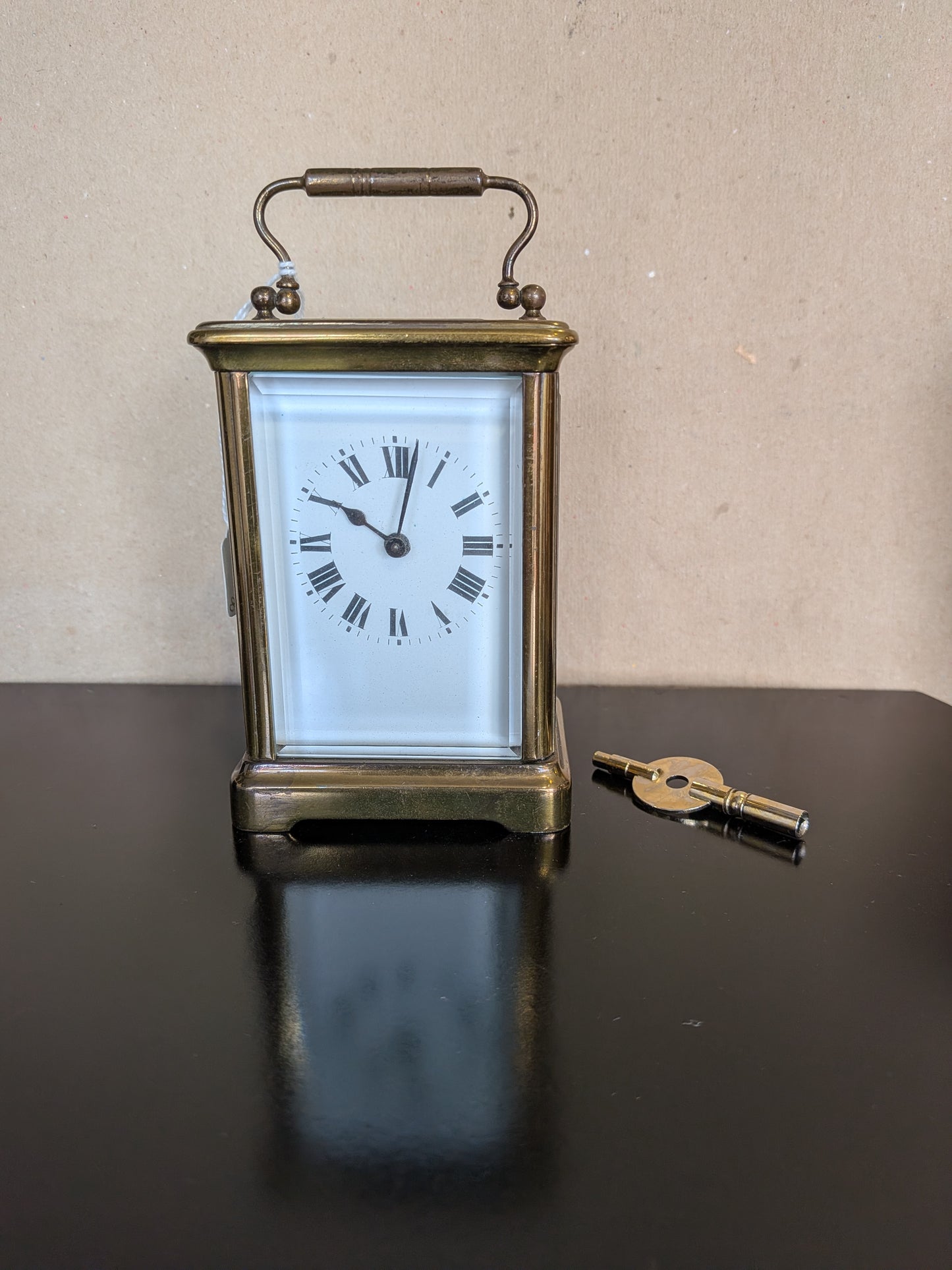 Vintage 1980s Reconditioned Brass Carriage Clock (8-Day Timepiece)