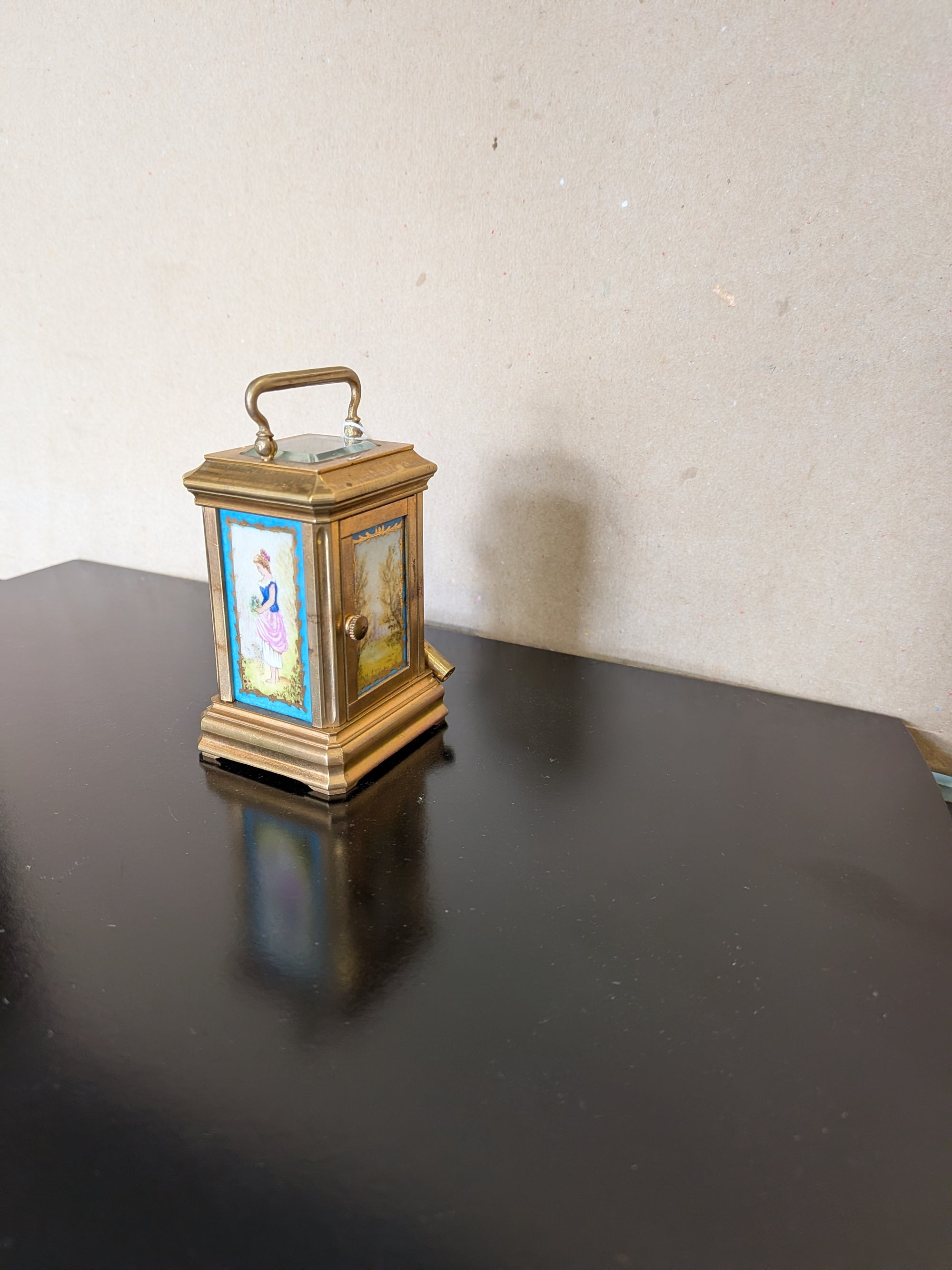 Miniature Sevres-style carriage clock