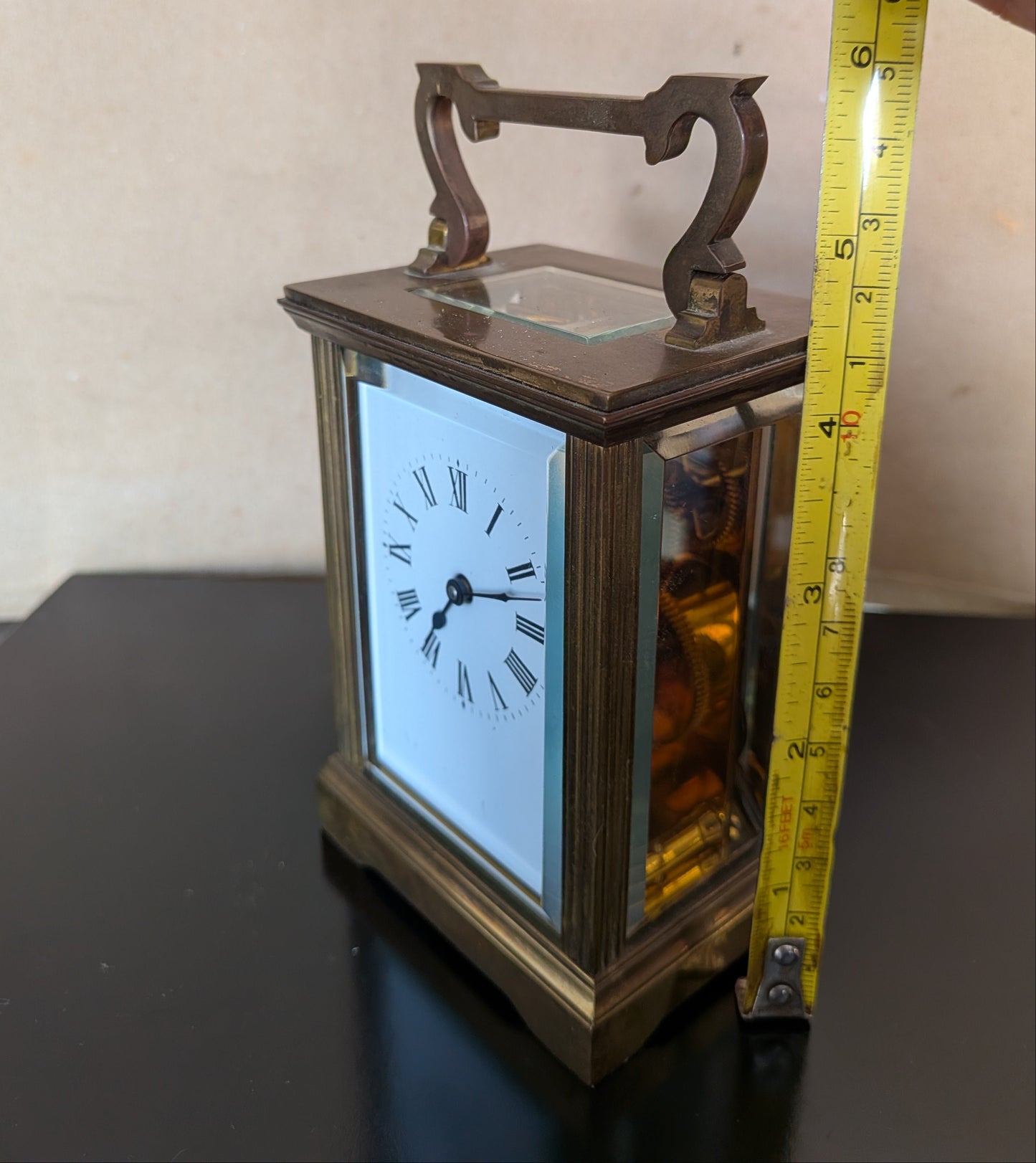 Vintage 1970s Reconditioned Brass Carriage Clock (8-Day Timepiece)