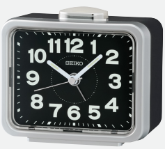 Seiko Silver Bedside Alarm Clock
