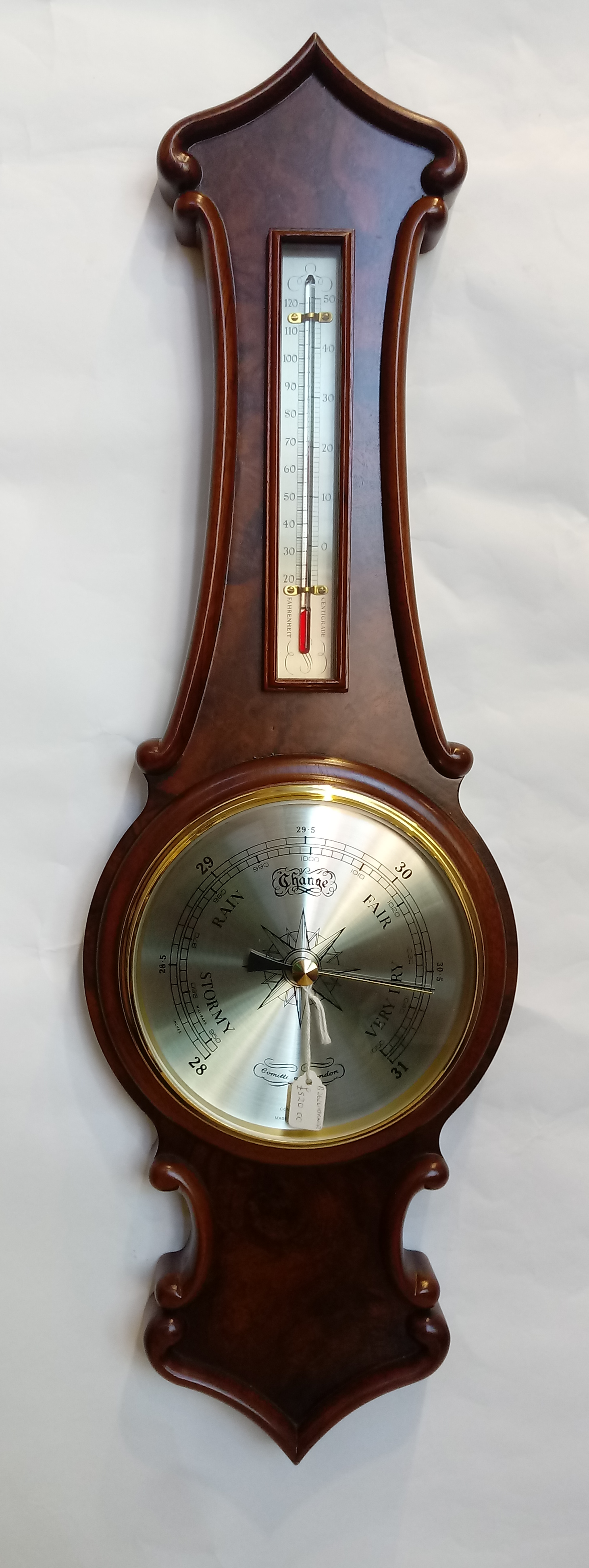 Comitti Of London Queen Anne Style Aneroid Barometer | Barometer | Clock Corner