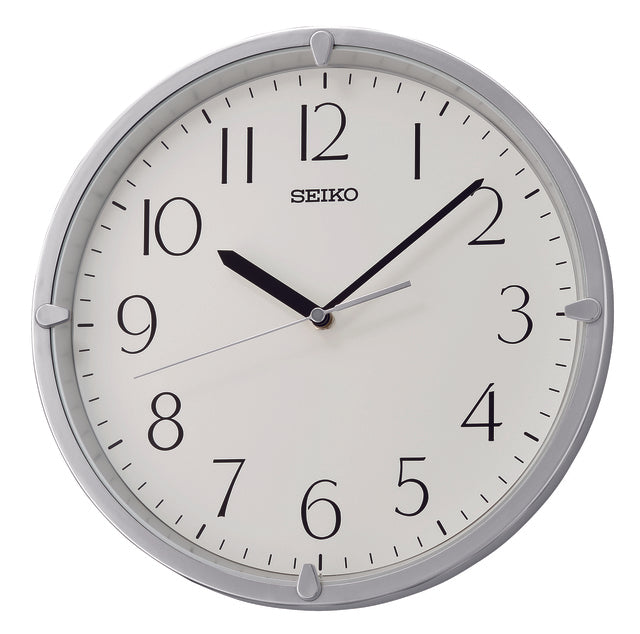 Seiko Silver Wall Clock