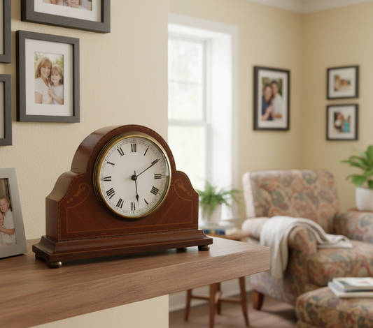 Polished Oak Timepiece Mantle/Shelf Clock - SH Antique | Mantel Clock | Clock Corner